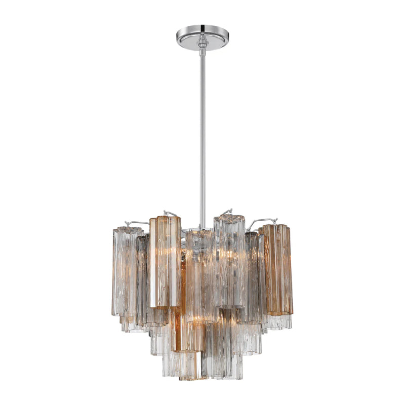 Crystorama ADD-300 Addis 4-lt 18" Mini Chandelier - Polished Chrome/Autumn