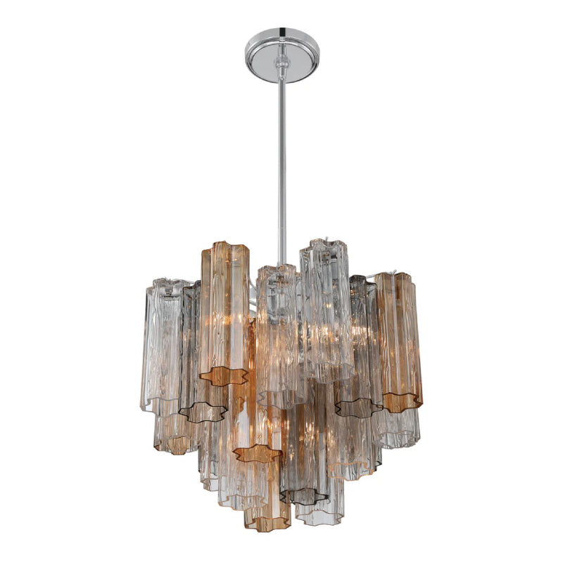 Crystorama ADD-300 Addis 4-lt 18" Mini Chandelier - Polished Chrome/Autumn