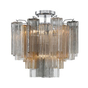 Crystorama ADD-300-CEILING Addis 4-lt 18" Semi Flush Mount - Polished Chrome/Autumn