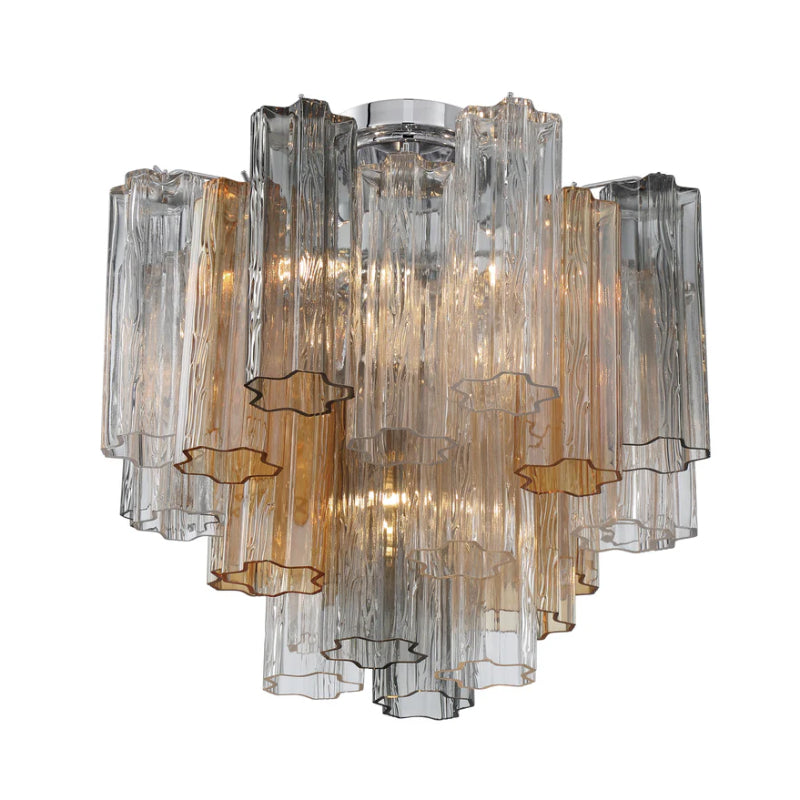 Crystorama ADD-300-CEILING Addis 4-lt 18" Semi Flush Mount - Polished Chrome/Autumn
