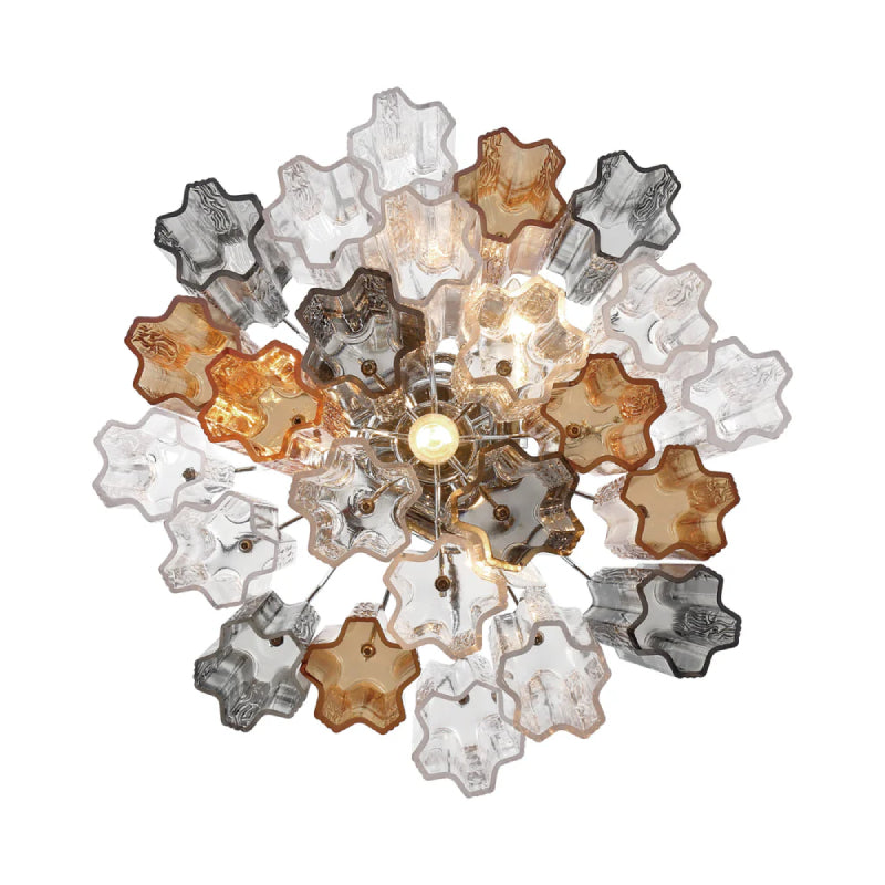 Crystorama ADD-300-CEILING Addis 4-lt 18" Semi Flush Mount - Polished Chrome/Autumn