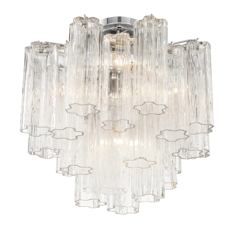 Crystorama ADD-300-CEILING Addis 4-lt 18" Semi Flush Mount - Polished Chrome/Clear