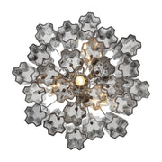 Crystorama ADD-300 Addis 4-lt 18" Mini Chandelier - Polished Chrome/Smoke