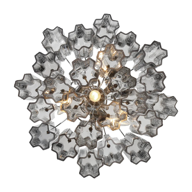 Crystorama ADD-300 Addis 4-lt 18" Mini Chandelier - Polished Chrome/Smoke