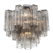 Crystorama ADD-300-CEILING Addis 4-lt 18" Semi Flush Mount - Polished Chrome/Smoke