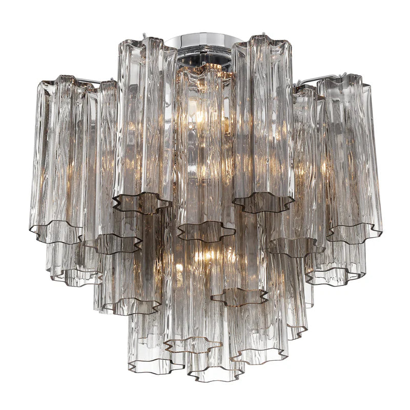 Crystorama ADD-300-CEILING Addis 4-lt 18" Semi Flush Mount - Polished Chrome/Smoke