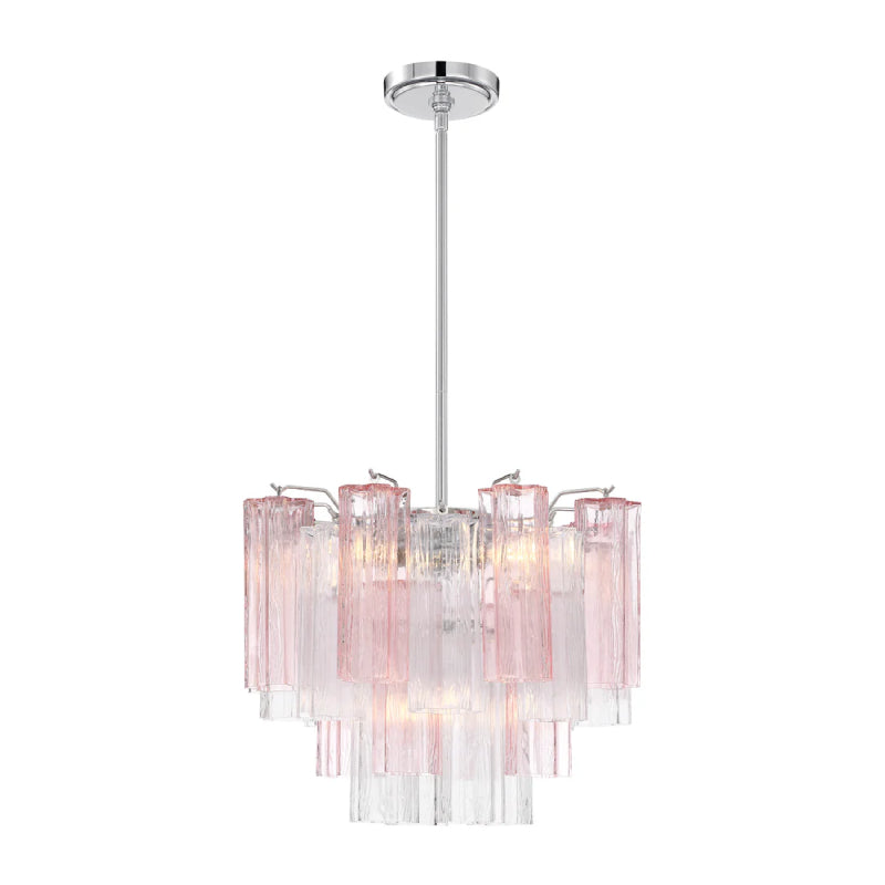 Crystorama ADD-300 Addis 4-lt 18" Mini Chandelier - Polished Chrome/Spring