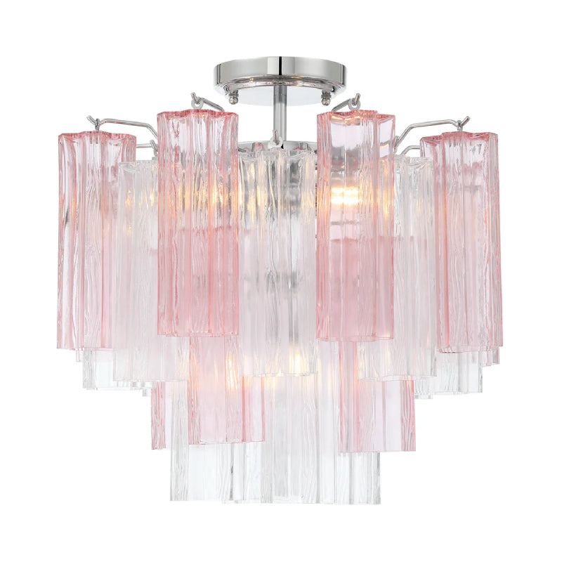 Crystorama ADD-300-CEILING Addis 4-lt 18" Semi Flush Mount - Polished Chrome/Spring