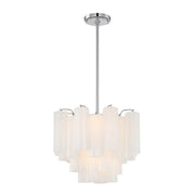 Crystorama ADD-300 Addis 4-lt 18" Mini Chandelier - Polished Chrome/White