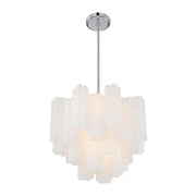 Crystorama ADD-300 Addis 4-lt 18" Mini Chandelier - Polished Chrome/White