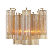 Crystorama ADD-302 Addis 2-lt 15" Wall Sconce - Aged Brass/Amber
