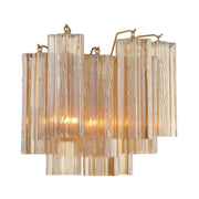 Crystorama ADD-302 Addis 2-lt 15" Wall Sconce - Aged Brass/Amber