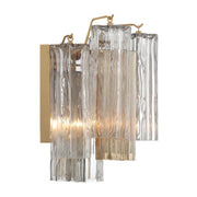 Crystorama ADD-302 Addis 2-lt 15" Wall Sconce - Aged Brass/Autumn