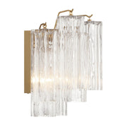 Crystorama ADD-302 Addis 2-lt 15" Wall Sconce - Aged Brass/Clear