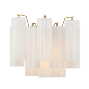 Crystorama ADD-302 Addis 2-lt 15" Wall Sconce - Aged Brass/White
