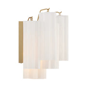 Crystorama ADD-302 Addis 2-lt 15" Wall Sconce - Aged Brass/White