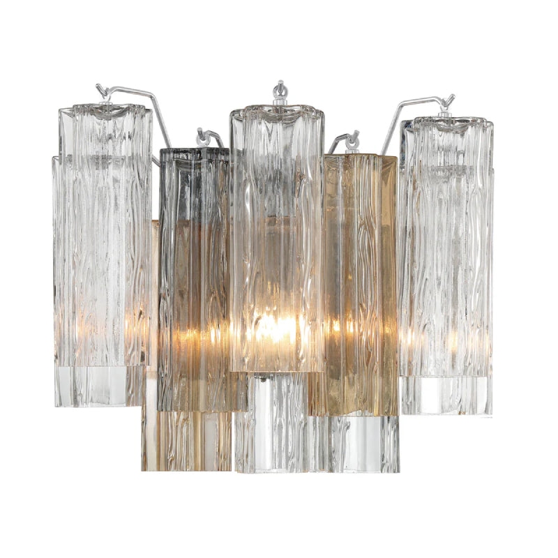 Crystorama ADD-302 Addis 2-lt 15" Wall Sconce - Polished Chrome