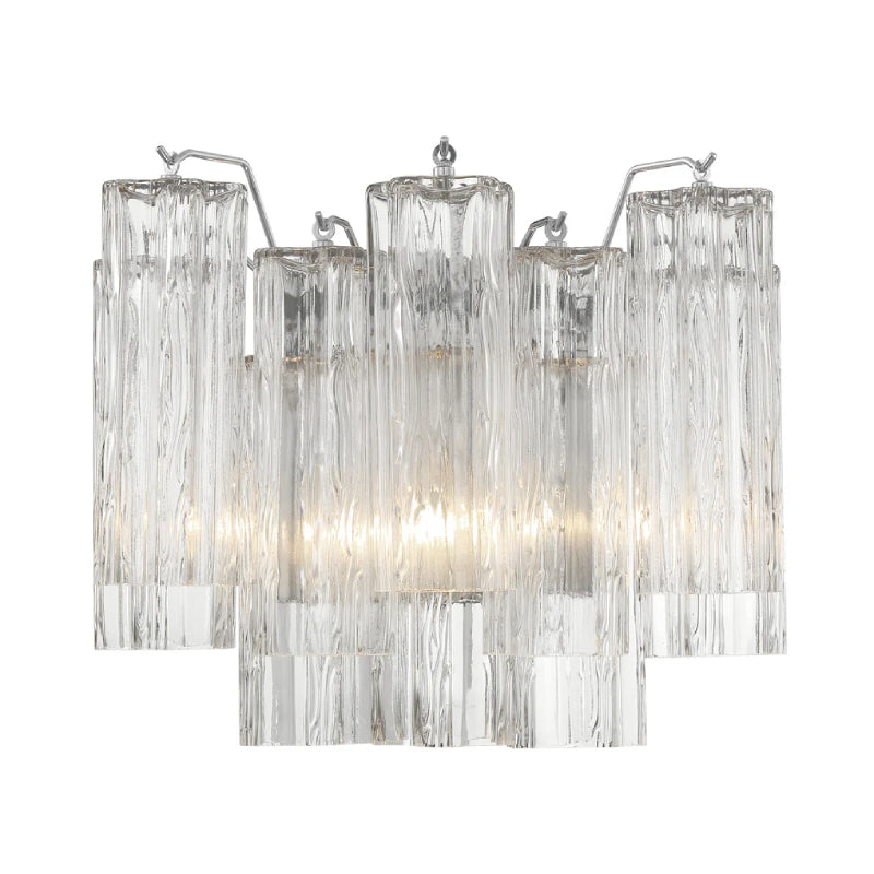Crystorama ADD-302 Addis 2-lt 15" Wall Sconce - Polished Chrome