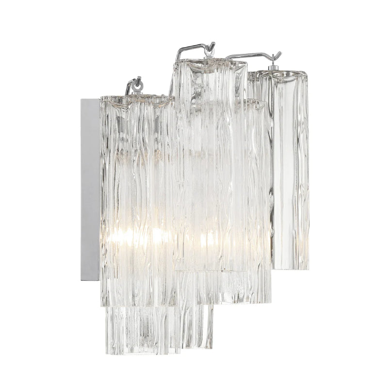 Crystorama ADD-302 Addis 2-lt 15" Wall Sconce - Polished Chrome