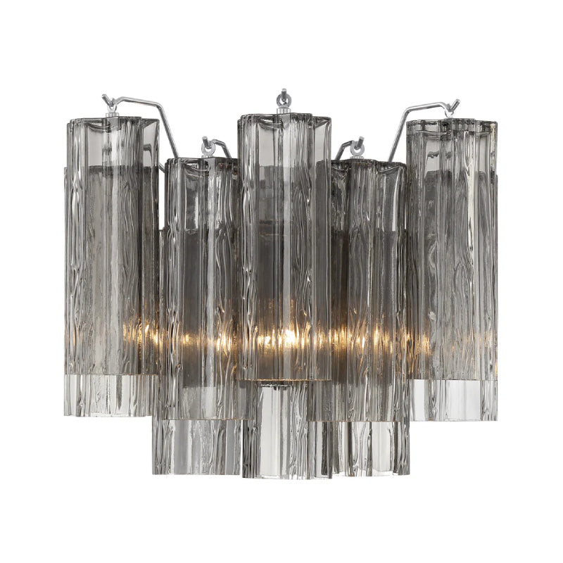 Crystorama ADD-302 Addis 2-lt 15" Wall Sconce - Polished Chrome