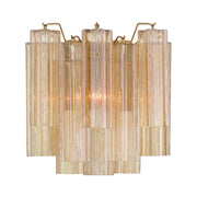 Crystorama ADD-303 Addis 2-lt 15" Wall Sconce - Aged Brass/Amber