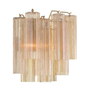 Crystorama ADD-303 Addis 2-lt 15" Wall Sconce - Aged Brass/Amber