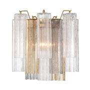 Crystorama ADD-303 Addis 2-lt 15" Wall Sconce - Aged Brass/Autumn