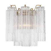 Crystorama ADD-303 Addis 2-lt 15" Wall Sconce - Aged Brass/Clear