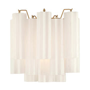 Crystorama ADD-303 Addis 2-lt 15" Wall Sconce - Aged Brass/White