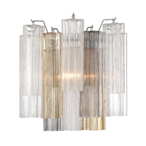 Crystorama ADD-303 Addis 2-lt 15" Wall Sconce - Polished Chrome/Autumn