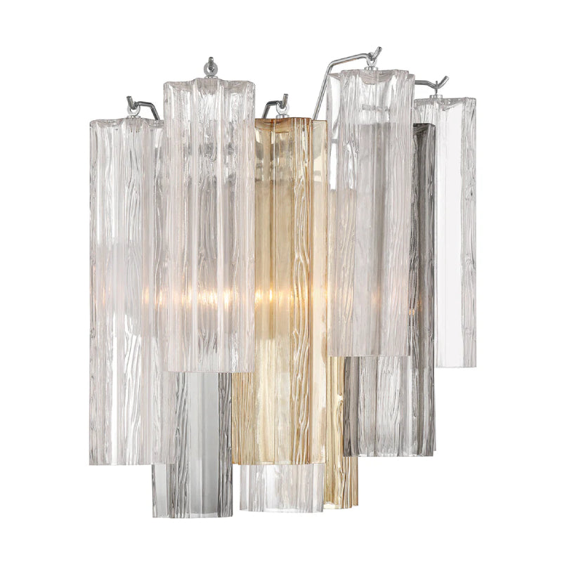 Crystorama ADD-303 Addis 2-lt 15" Wall Sconce - Polished Chrome/Autumn