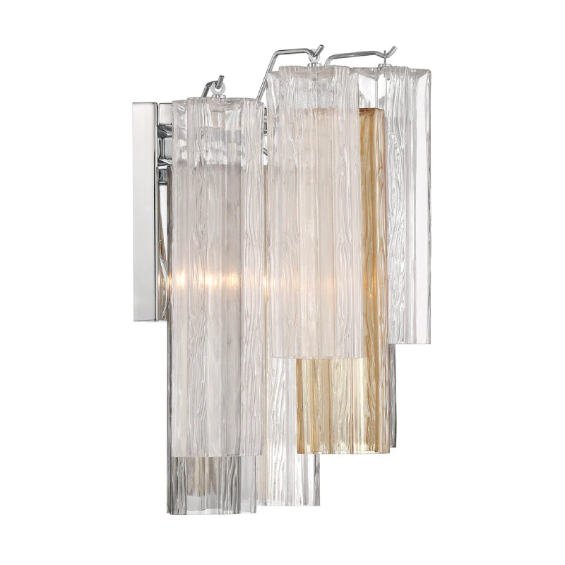 Crystorama ADD-303 Addis 2-lt 15" Wall Sconce - Polished Chrome