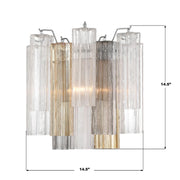 Crystorama ADD-303 Addis 2-lt 15" Wall Sconce - Polished Chrome