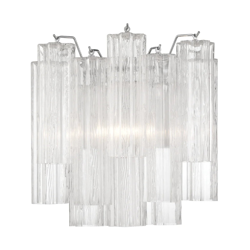 Crystorama ADD-303 Addis 2-lt 15" Wall Sconce - Polished Chrome/Clear