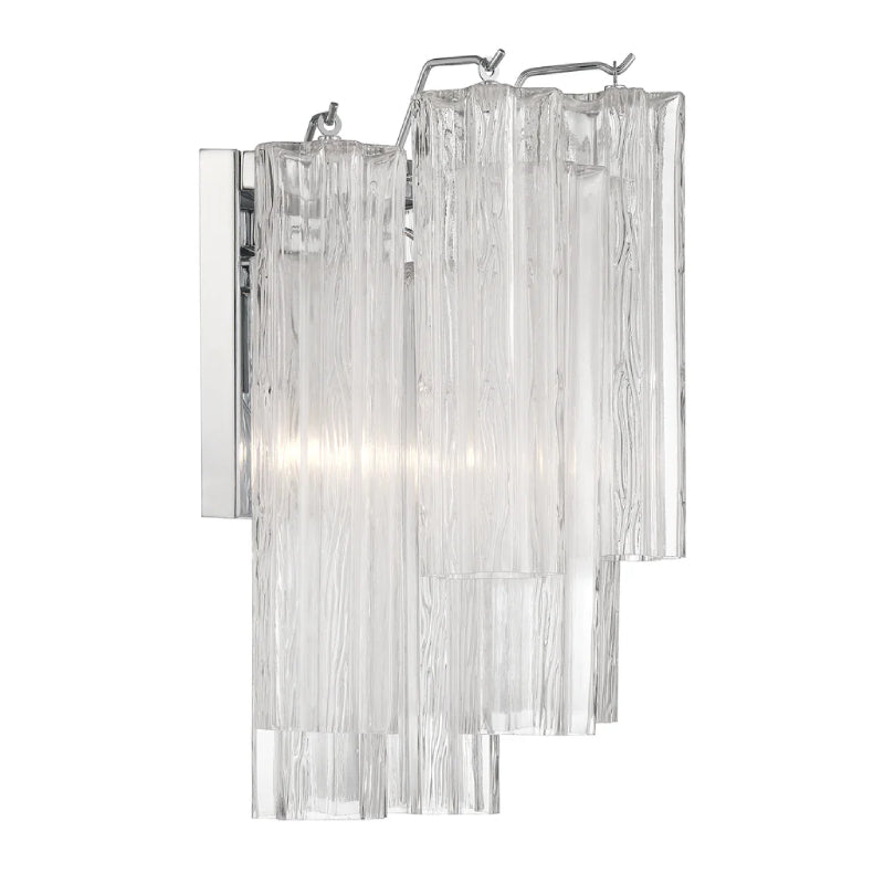 Crystorama ADD-303 Addis 2-lt 15" Wall Sconce - Polished Chrome/Clear