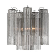 Crystorama ADD-303 Addis 2-lt 15" Wall Sconce - Polished Chrome/Smoke