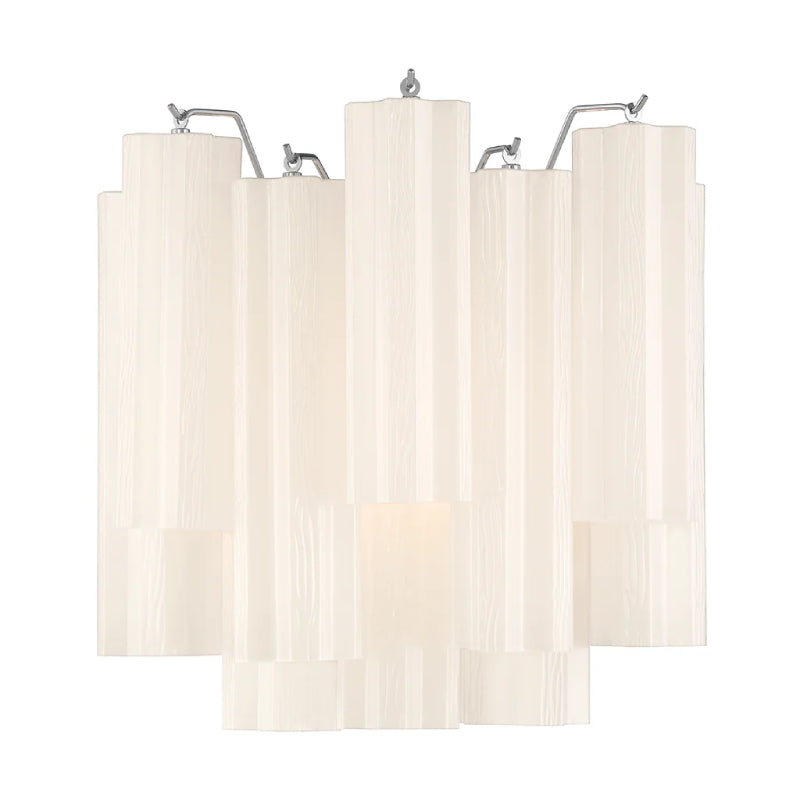 Crystorama ADD-303 Addis 2-lt 15" Wall Sconce - Polished Chrome/White