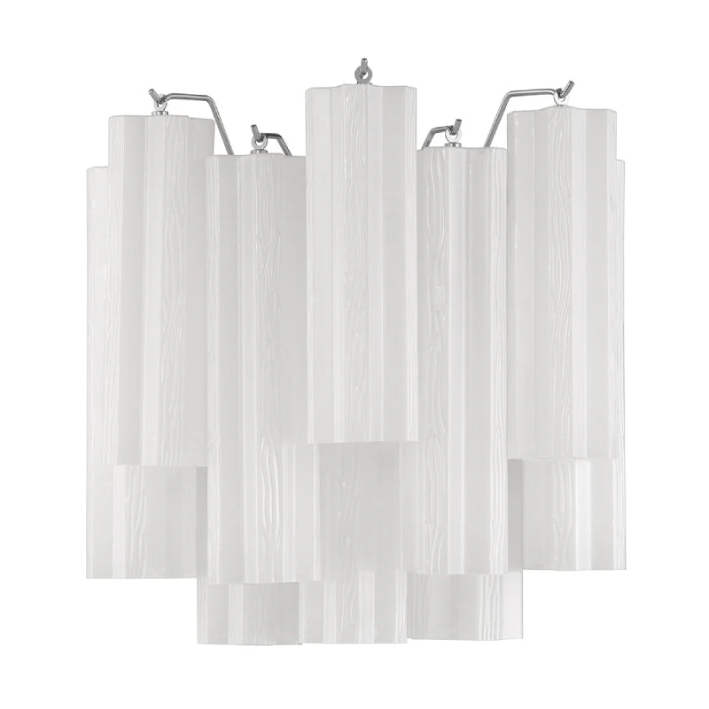 Crystorama ADD-303 Addis 2-lt 15" Wall Sconce - Polished Chrome/White