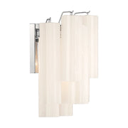 Crystorama ADD-303 Addis 2-lt 15" Wall Sconce - Polished Chrome/White