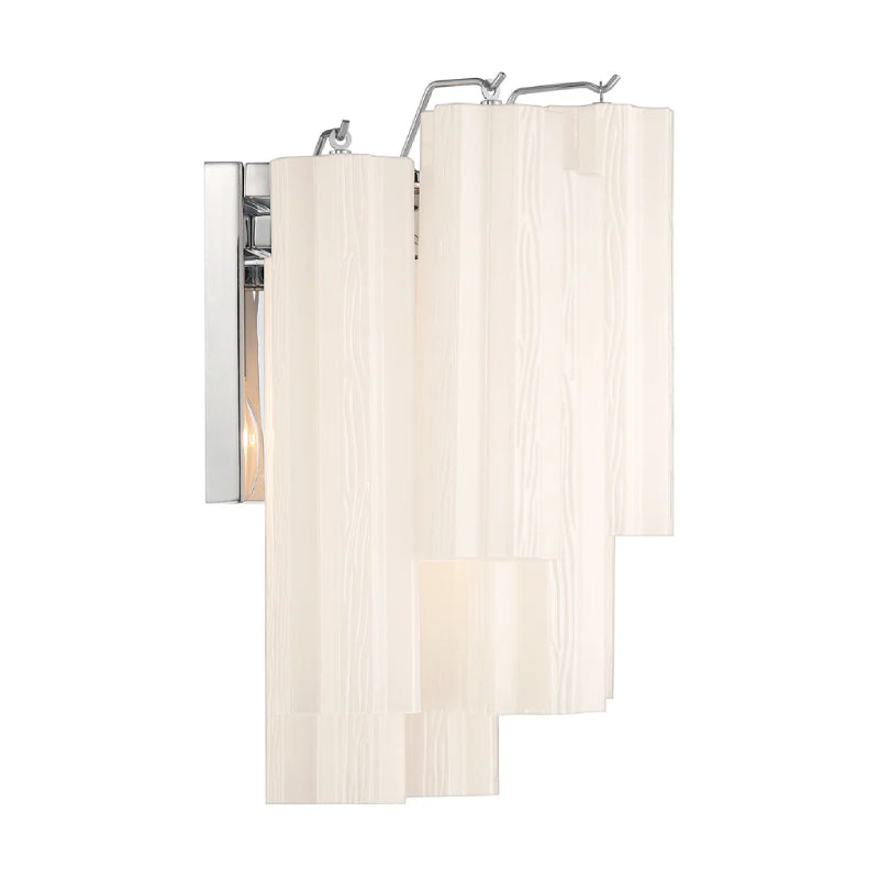 Crystorama ADD-303 Addis 2-lt 15" Wall Sconce - Polished Chrome/White