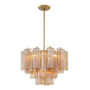 Crystorama ADD-306 Addis 6-lt 20" Chandelier - Aged Brass/Amber