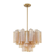 Crystorama ADD-306 Addis 6-lt 20" Chandelier - Aged Brass/Amber