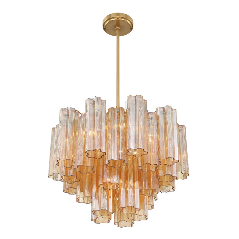 Crystorama ADD-306 Addis 6-lt 20" Chandelier - Aged Brass/Amber