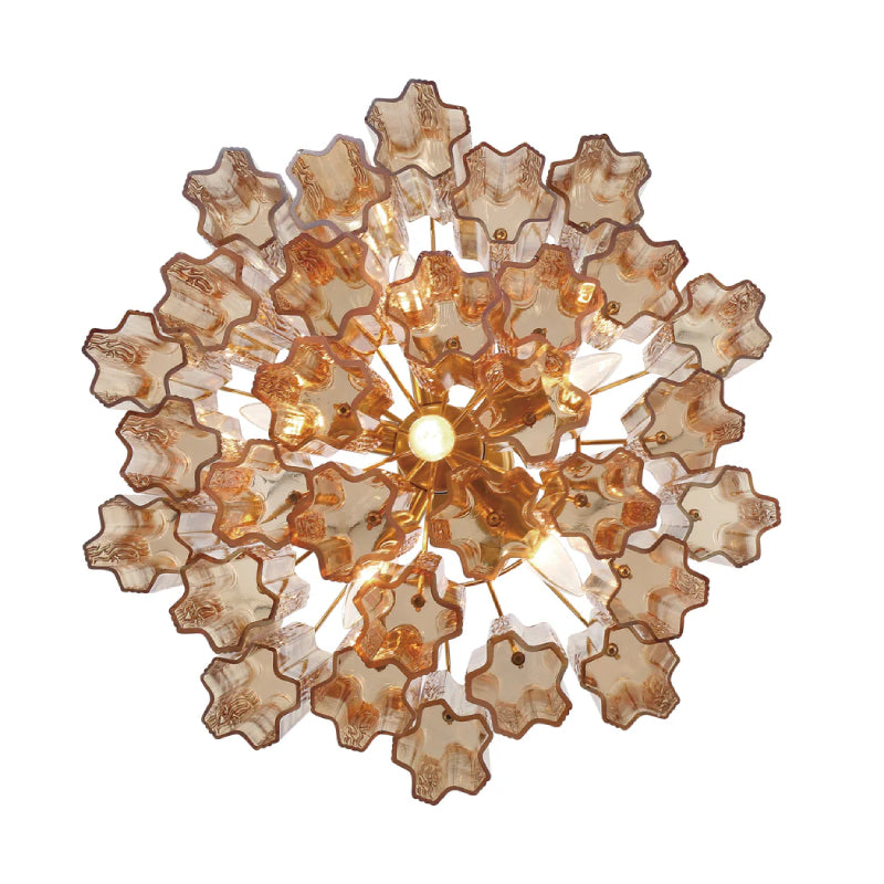 Crystorama ADD-306 Addis 6-lt 20" Chandelier - Aged Brass/Amber