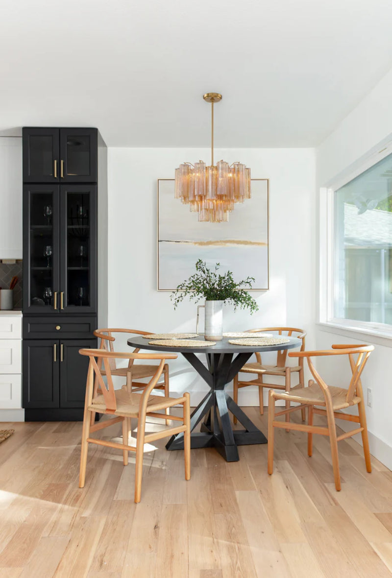 Crystorama ADD-306 Addis 6-lt 20" Chandelier - Aged Brass/Amber