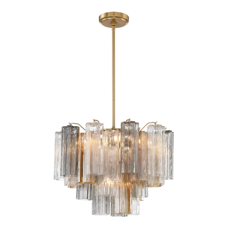 Crystorama ADD-306 Addis 6-lt 20" Chandelier - Aged Brass/Autumn