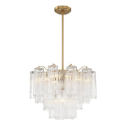 Crystorama ADD-306 Addis 6-lt 20" Chandelier - Aged Brass/Clear