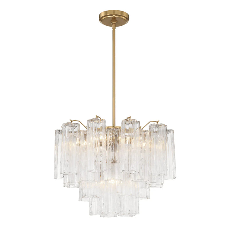 Crystorama ADD-306 Addis 6-lt 20" Chandelier - Aged Brass/Clear