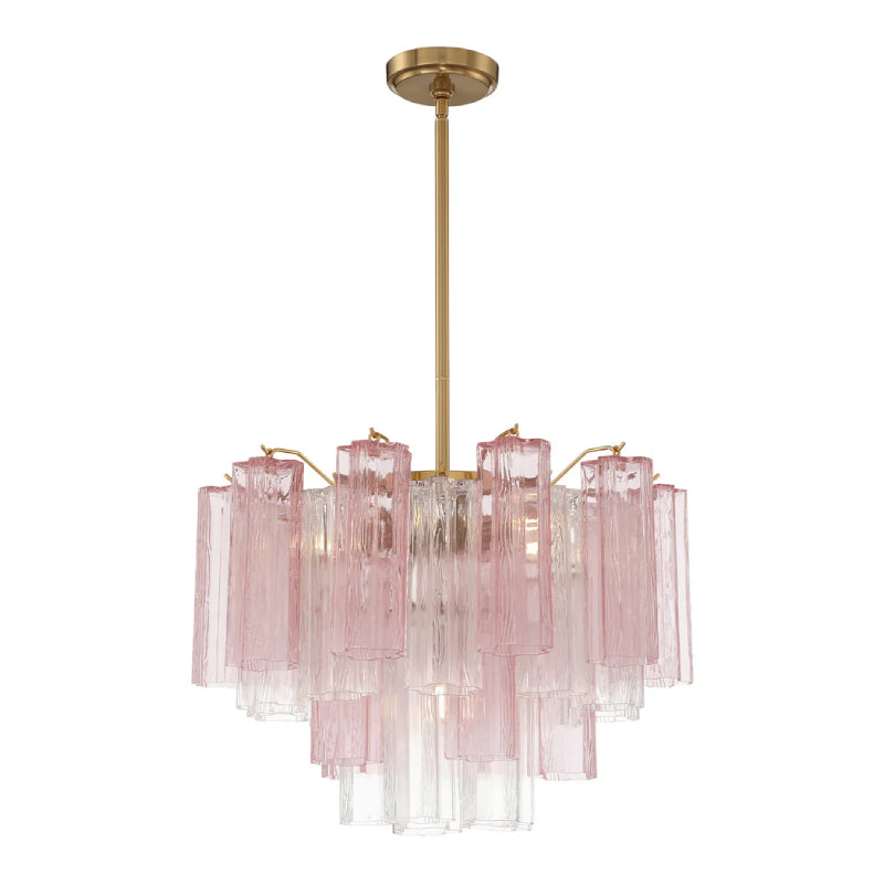 Crystorama ADD-306 Addis 6-lt 20" Chandelier - Aged Brass/Spring