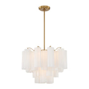 Crystorama ADD-306 Addis 6-lt 20" Chandelier - Aged Brass/White